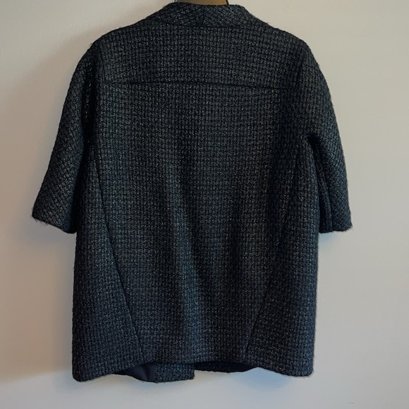 🔥🔥ANN TAYLOR | Oversized Chanel-Like Black Tweed Layering Jacket - sz 4/6 - Picture 7 of 11